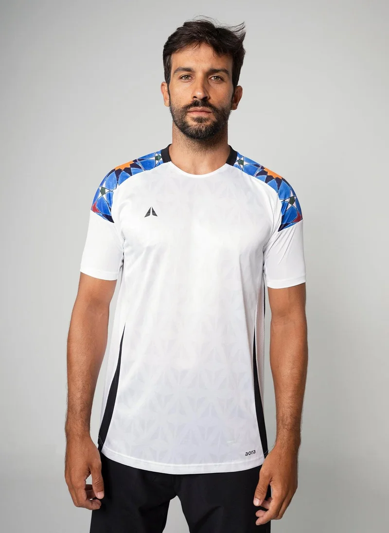 Aora Aora Men's Football Jersey – Lightweight, Sweat-Wicking, Athletic Fit – White (V2 Edition)